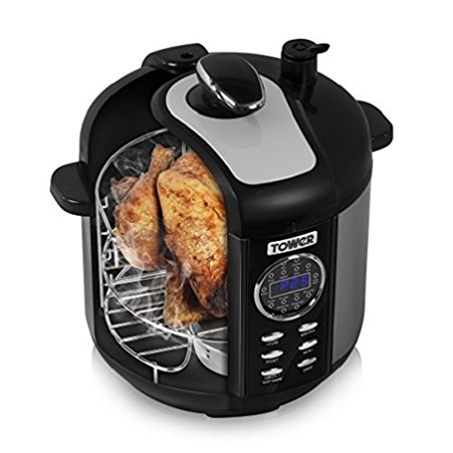 Tower electric pressure cooker with smoker