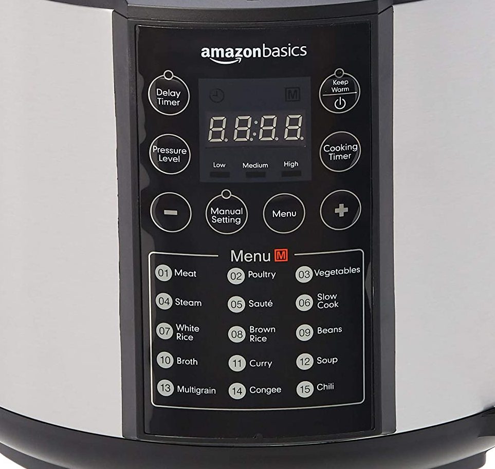 AmazonBasics Pressure Cooker - control panel 